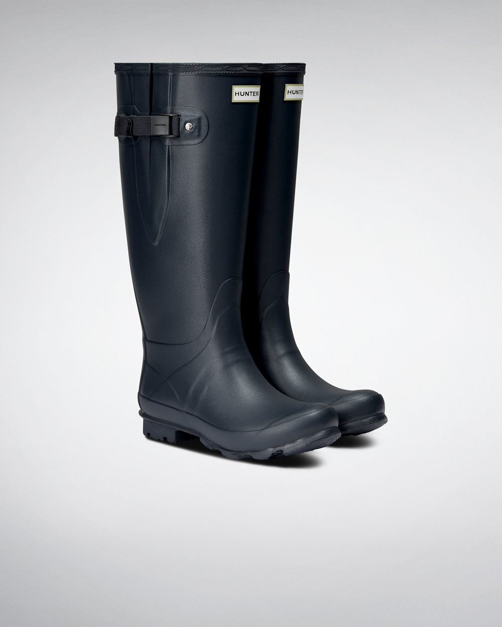 Womens Hunter Norris Field - Wide Fit Rain Boots Navy - 4507-RWIDH